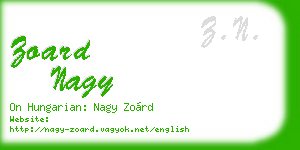 zoard nagy business card