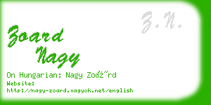 zoard nagy business card